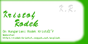 kristof rodek business card